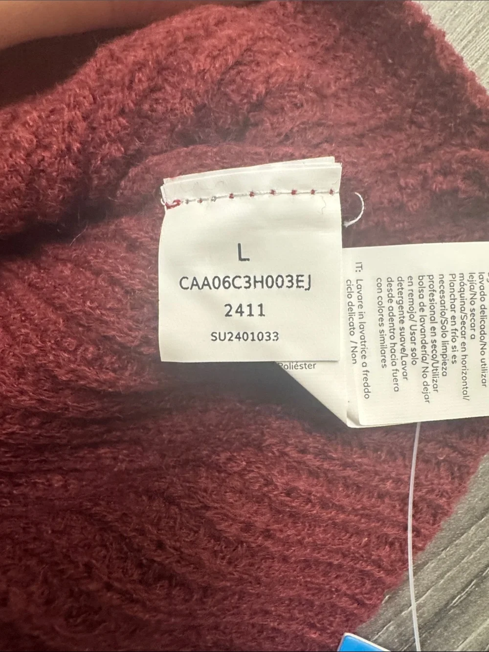Cupshe Wine Red V-Neck Ribbed Knit Sweater Dress